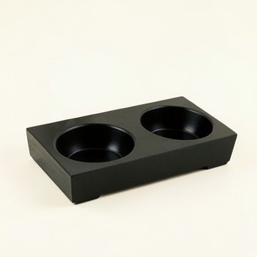 Sage Edge Pet Feeding Stand With Two Plain Empty Bowls - Black (synthetic illustration; no displayed measurements)
