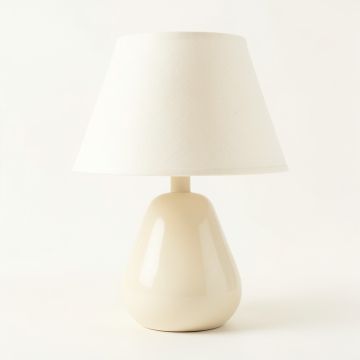Olive Crossing Table Lamp With A Plain Fabric Shade - Cream (synthetic illustration; no displayed measurements)