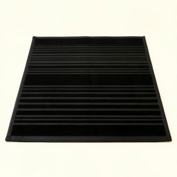Spruce Arc Rectangular Outdoor Rug - Black (synthetic illustration; no displayed measurements)