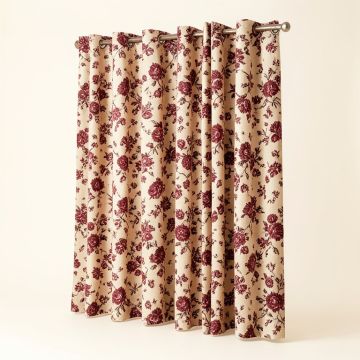 Jacobean 100 % Cotton Floral Room Darkening Thermal Grommet Curtain Panels (synthetic illustration; no displayed measurements)