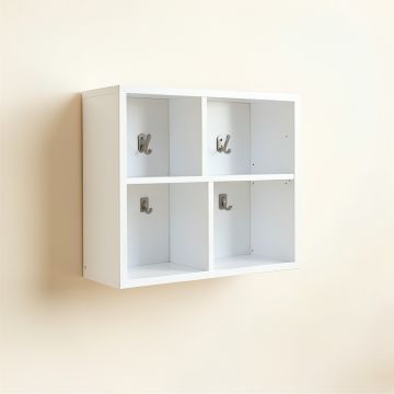Sage Bridge Wall-Mounted Entryway Organizer Shelf - White (synthetic illustration; no displayed measurements)