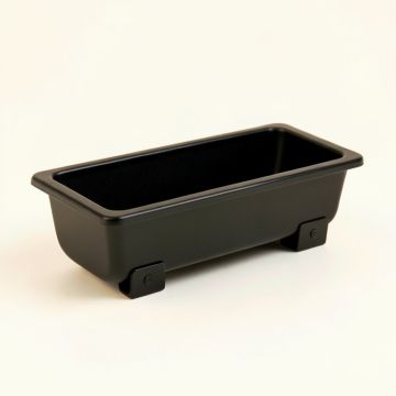 Aspen Bridge Empty Railing Planter With Integral Brackets - Black (synthetic illustration; no displayed measurements)