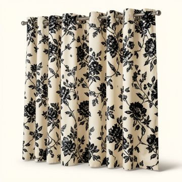 Armonta Jacquard Floral Room Darkening Grommet Curtain Panels (synthetic illustration; no displayed measurements)