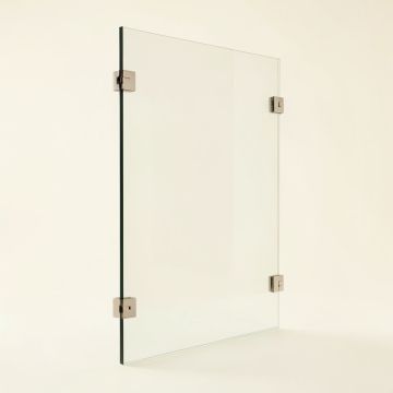 French Monture Noir 34 ” W X 78 ” H Frameless Fixed Glass Panel (synthetic illustration; no displayed measurements)