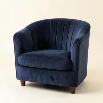 Stone Edge Upholstered Armchair - Navy (synthetic illustration; no displayed measurements)