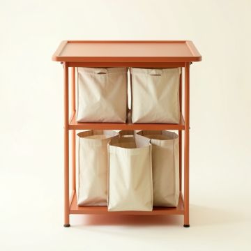 Moss Bridge Laundry Sorting Station With Plain Removable Bags - Terracotta (synthetic illustration; no displayed measurements)