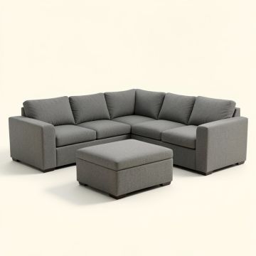 Leger 115 '' Wide Reversible Sleeper Corner Sectional With Ottoman (synthetic illustration; no displayed measurements)