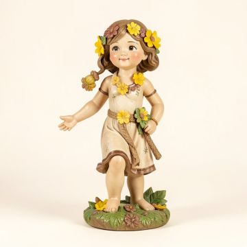 Flower Child Metal Garden Girl Statue (synthetic illustration; no displayed measurements)