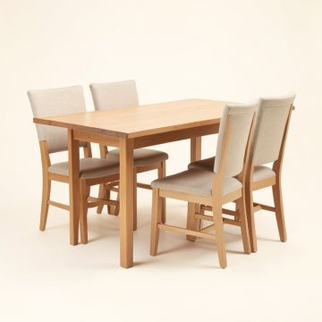 Haderslev Butterfly Leaf Rubberwood Solid Wood Dining Set (synthetic illustration; no displayed measurements)