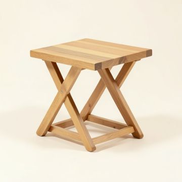 Rue Folding Solid Wood Side Table (synthetic illustration; no displayed measurements)
