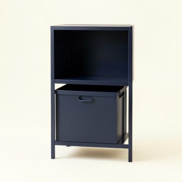 Olive Dell Freestanding Pull-Out Hamper Cabinet - Navy (synthetic illustration; no displayed measurements)