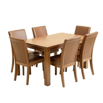 Adelline 5 - Piece Rubberwood Solid Wood Dining Set