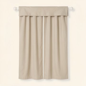 Chayne Unbleached Cotton Solid Rod Pocket Curtain Panels (synthetic illustration; no displayed measurements)