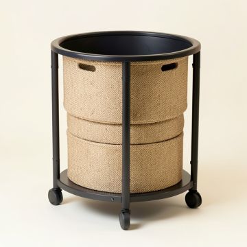 Round Rolling Laundry & Storage Cart (synthetic illustration; no displayed measurements)