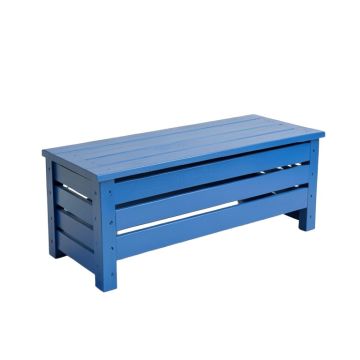 Flint Crossing Narrow Outdoor Storage Bench - Blue