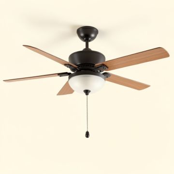 42 '' 5 - Blade Flush Mount Ceiling Fan With Pull Chain And Light Kit Included (synthetic illustration; no displayed measurements)