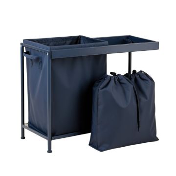 Flint Bluff Laundry Sorting Station With Plain Removable Bags - Navy