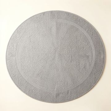 Oak Bend Round Area Rug - Gray (synthetic illustration; no displayed measurements)