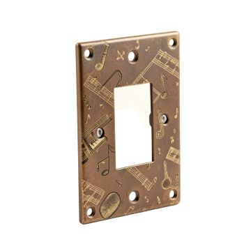 Grunge Musical Notes Sheet Music Yellowed Piano Notation Pianist And Musician Gifts 1-Gang Toggle Light Switch Wall Plate
