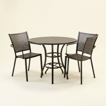 Sheree Cast Aluminum 3 Piece Bistro Set (synthetic illustration; no displayed measurements)