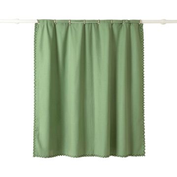 Bay Dell Shower Curtain Hanging Flat From A Plain Rod - Green