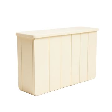 Wren Arc Narrow Outdoor Storage Bench - Cream