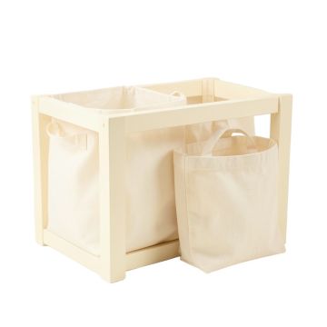 Birch Bend Laundry Sorting Station With Plain Removable Bags - Cream