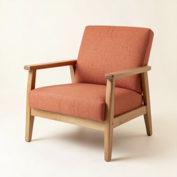 Ash Crossing Upholstered Armchair - Terracotta (synthetic illustration; no displayed measurements)