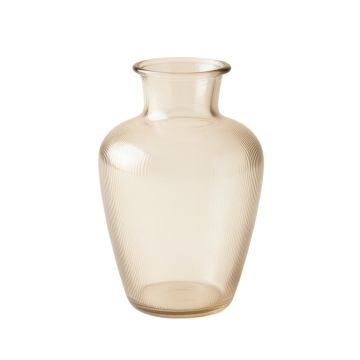 Ridge Arc Empty Decorative Vase - Beige