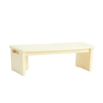 Stone Arc Narrow Outdoor Storage Bench - Ivory