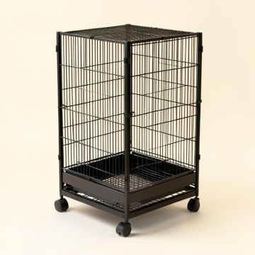 Fonseca 59.8 '' Iron Flat Top Travel Bird Cage With Wheels (synthetic illustration; no displayed measurements)