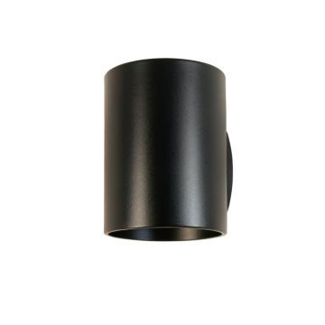 Slate Arc Wall Sconce Mounted On A Plain Wall - Black