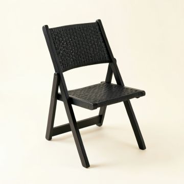 Lake Bridge Folding Outdoor Chair - Black (synthetic illustration; no displayed measurements)