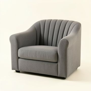 Willow Arc Upholstered Armchair - Gray (synthetic illustration; no displayed measurements)