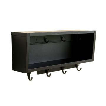 Dune Bend Wall-Mounted Entryway Organizer Shelf - Black