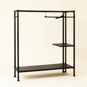 River Bridge Empty Garment Rack - Black (synthetic illustration; no displayed measurements)