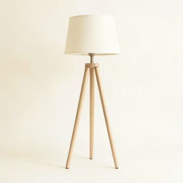 Vale Bluff Floor Lamp With A Plain Fabric Shade - Ivory (synthetic illustration; no displayed measurements)