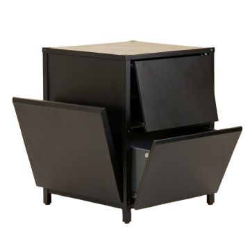 Ash Bridge Freestanding Pull-Out Hamper Cabinet - Black