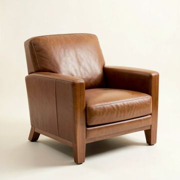 Antle 33 '' Wide Top Grain Leather Armchair (synthetic illustration; no displayed measurements)