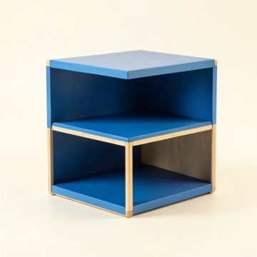 Cedar Bridge Low Toy Storage Unit - Blue (synthetic illustration; no displayed measurements)