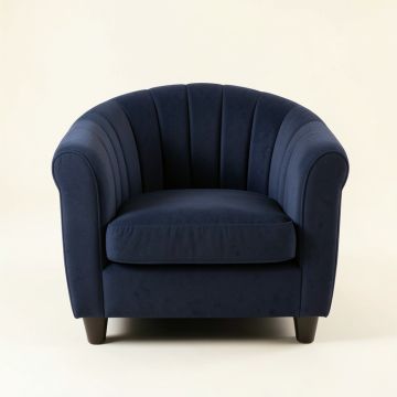 Clay Arc Upholstered Armchair (synthetic illustration; no displayed measurements)