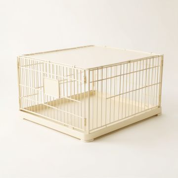 Oak Crossing Empty Furniture-Style Pet Crate - Ivory (synthetic illustration; no displayed measurements)