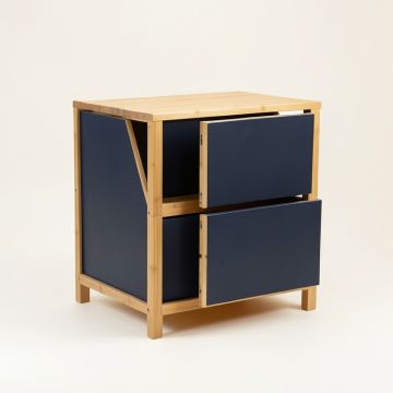 Clay Crossing Freestanding Pull-Out Hamper Cabinet - Navy (synthetic illustration; no displayed measurements)