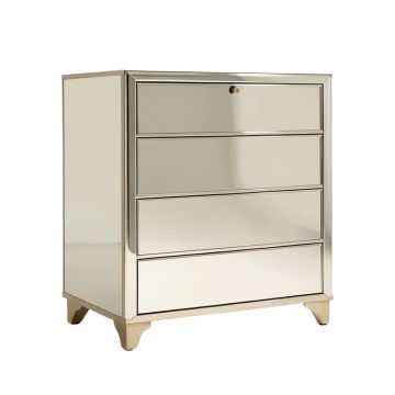 Mucha 4 Drawer Mirrored Accent Chest