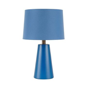 Aspen Canyon Table Lamp With A Plain Fabric Shade - Blue