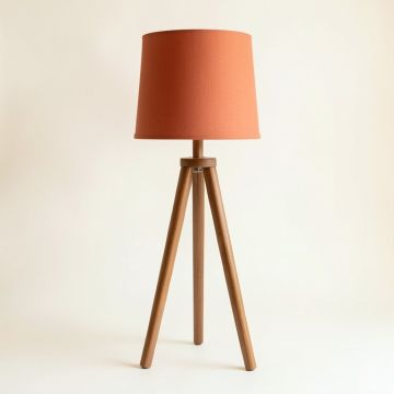 Cove Dale Floor Lamp With A Plain Fabric Shade - Terracotta (synthetic illustration; no displayed measurements)