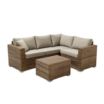 Red Barrel Studio® 4-Piece Outdoor Patio Furniture Set Rattan Wicker Conversation Sofa Set