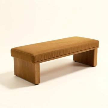 Arata Upholstered Wood Bench (synthetic illustration; no displayed measurements)