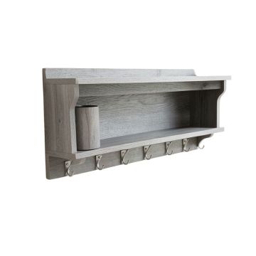 Dawn Crest Wall-Mounted Entryway Organizer Shelf - Gray