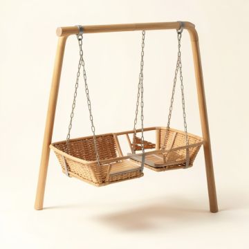 4-In-1 Child Climbing And Rocking Hors Suit For Indoor And Backyard Baskets Swing Set (synthetic illustration; no displayed measurements)
